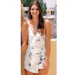 White Floral Wrap Romper